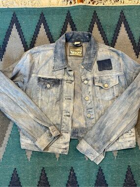 Levi's Blue Denim Jacket distressed acid washed